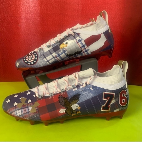 Under Armour Other - Under Armour Spotlight Lux LE Americana USA Sz 11.5 Football Cleats 3023383-600